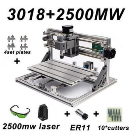 レーザー彫刻機 2500mwレーザー withER11 DIYミニCNC彫刻機 PVCフライス盤 木製ルーター DIY道具 加工機