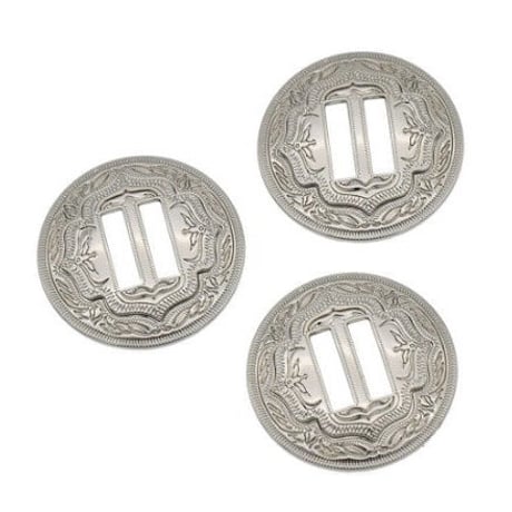 レザークラフト 3個セット ヴィンテージ 金属 スロット ガーメント バッグ  ボタン コンチョ