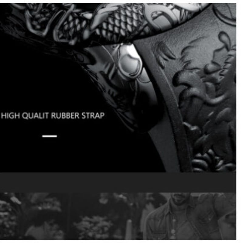 MEGALITH 防水 メンズ腕時計 直径50mm クォーツ ラバーベルト ゴム