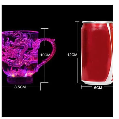 ドラゴンマグカップ 液体を注ぐとライトアップ LEDフラッシュカラー 竜 ビールジョッキ ウイスキー マグ アルコールグラス