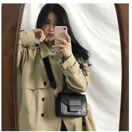 韓国風 PU フラップ ファッション ショルダーバッグ