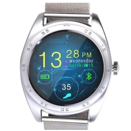 Android IOS Bluetooth スマートウォッチ クラシック 健康 メタル スマートウォッチ  MTK2502Cハートレートモニター