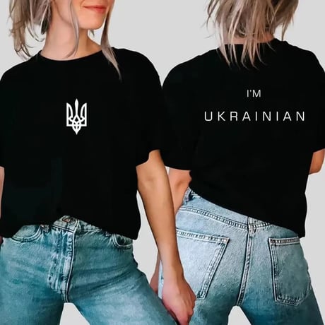 【4色展開】ウクライナ国軍 エンブレム Tシャツ ウォロディミル ゼレンスキー トルィーズブ 三叉
