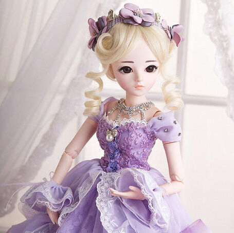 60cm 1/3 サイズ パープルドレス プリンセス かわいい女の子 球体関節