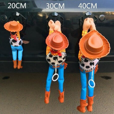 トイストーリー toy story ウッディ 車ぶら下がり しがみつき