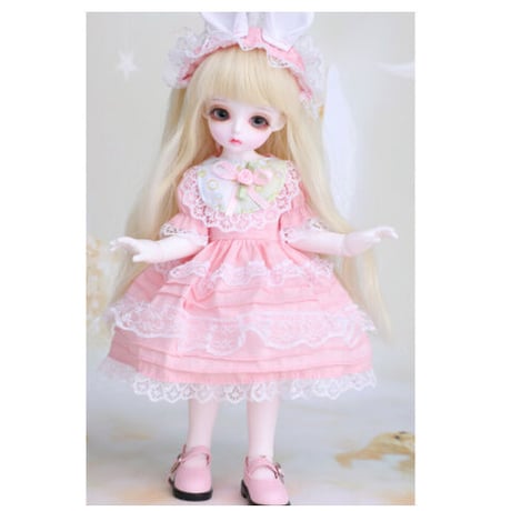 球体関節人形 1/6 フルセット BJD 本体＋眼球＋服＋靴＋ウィッグ＋メイクアップ済み カスタムドール 幼女 ピンク色 洋服 可愛い 26cm 選べる2色
