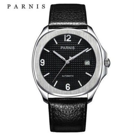 海外ブランド Parnis 自動巻 機械式腕時計 メンズ レザーバンド スケルトン 4色展開