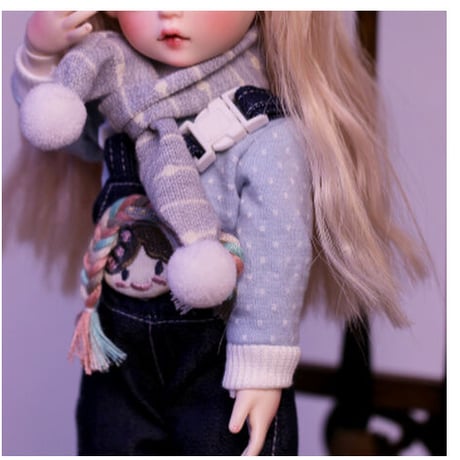 【帽子とマフラー付き】 BJD フルセット 美少女 1/6 30cm 球体関節人形 本体＋眼球＋ウィッグ＋服＋靴 メイクアップ済み 少女 ロリータ カスタムドール 【幼い女の子】