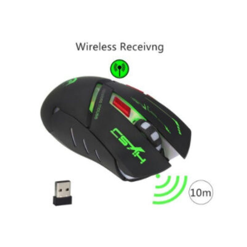 HXSJ 2400 dpi 充電式 ワイヤレス ゲームマウス 7 色 バックライト