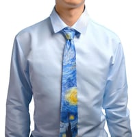 星月夜 ゴッホ ネクタイ フィンセントファンゴッホ The starry night 8cm おしゃれ カジュアル 幻想的 ポスト印象派