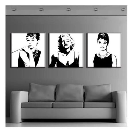 海外輸入 パネルアート -Marilyn Monroe And Audrey Hepburn Canvas Art- インテリア 絵画 壁掛 タペストリ 芸術