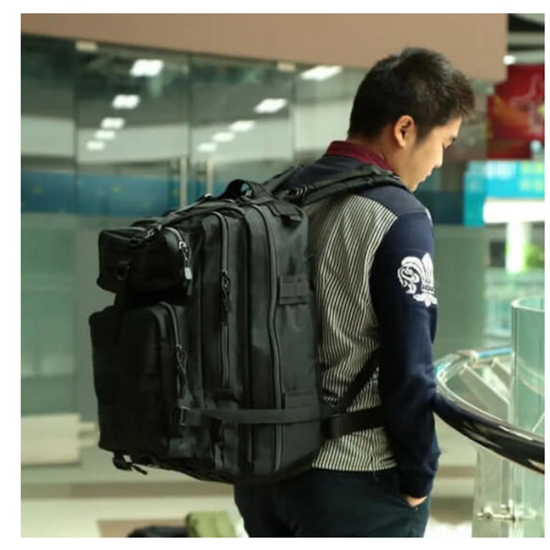 ブラック アウトドア ハイキングキャンプ用45L ミリタリー 戦術