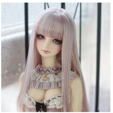 BJD ウィッグ サラサラ ロングヘア 人形用 球体関節人形 カスタムドール ドールウィッグ SD DD YOSD MSD ラベンダー 選べる4サイズ