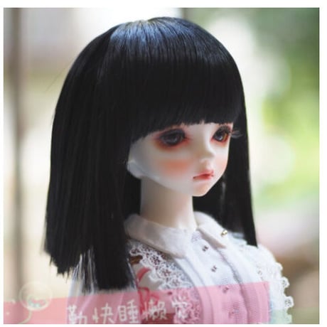 BJD ウィッグ ロング 黒髪 サラサラ ストレート 球体関節人形 カスタムドール 人形用 かつら 髪 アクセサリー SD DD MSD YOSD