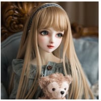 BJD ウィッグ 人形用 カスタムドール 女性 ロング SD DD YOSD MSD キレイな シャンパン ミルクゴールデン 選べる3サイズと2色