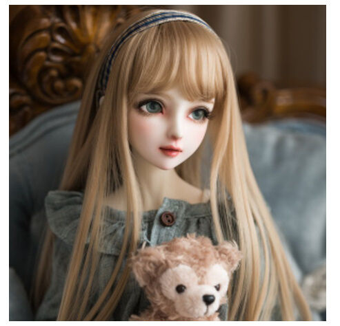 創作ドール♡ウィッグ,ボディ付き♡ 左側の女の子 BJD ウィッグ 人形用 カスタムドール 女性 ロング SD DD YOSD MSD