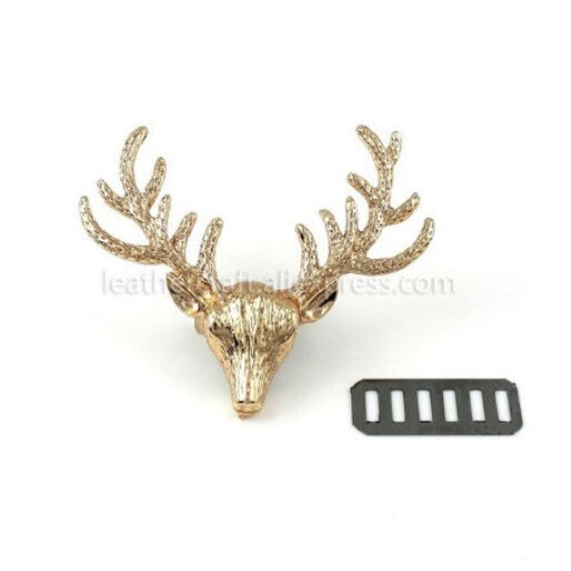 レザークラフト 金属 かわいい 鹿 クラスプ バックル コンチョ 財布