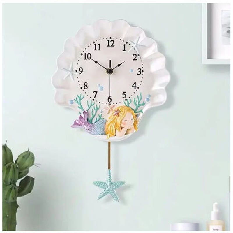 アナログ時計 壁掛け時計 インテリア 人魚姫 海の世界 振り子時計 子供部屋 アナログ時計 壁掛け時計 インテリア 人魚姫 海の世界 振り子時計 子供部屋