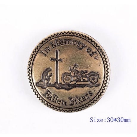レザークラフト 10 ×30mm 真鍮 バイカー バイク コンチョ シカゴ ネジ