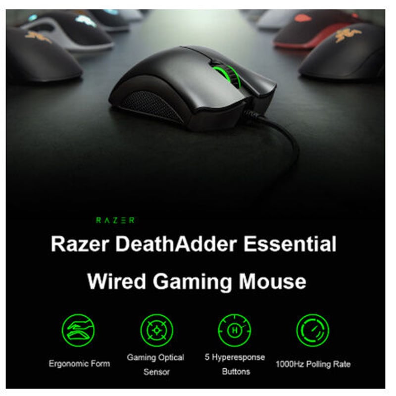 Razer ゲーミングマウス 光学式 有線 6400DPI 人間工学デザイン