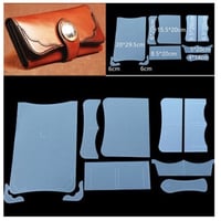 レザークラフト DIY ロングウォレット 革 ステンシル 縫製 パターン テンプレート