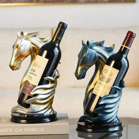 【オブジェ】 置物 北欧 馬インテリア ワインホルダー キッチン雑貨 アンティーク 飲食店 BAR 樹脂工芸 ギフト プレゼント