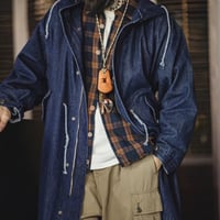メンズ アメカジ デニム フィッシュテール ジャケット 春 秋 モッズコート アウター