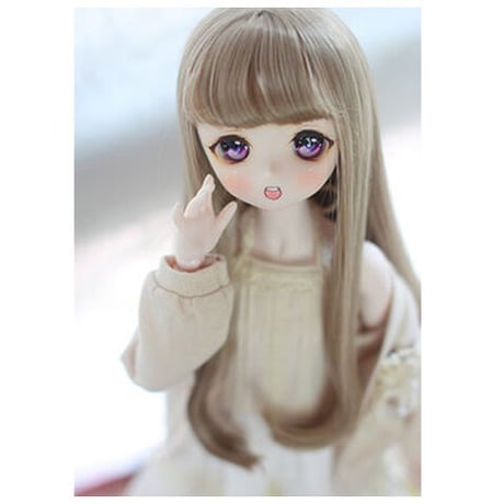 BJD ウィッグ ロング ヘアー 人形用 球体関節人形 カスタムドール SD DD YOSD MSD ライトゴールド 亜麻ブラウングレー 選べる4サイズと2色