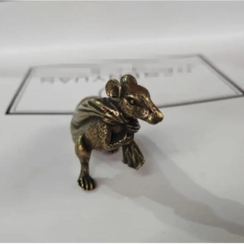 ネズミ　金属　彫像　オブジェ　置物　インテリア　工芸品　美術品　A3401 ネズミ 金属 彫像 オブジェ 置物 インテリア 工芸品 美術品 A3401