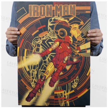 アイアンマン ポスター IRON MAN 絵 レトロとの絶妙な融合★ 入手困難 52cm×36cm