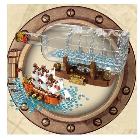 レゴ互換 アイデア ボトルシップ 船 21313 インテリア レゴブロック LEGO互換品
