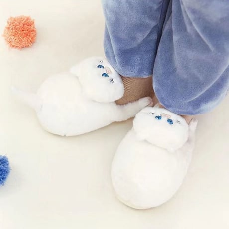 猫モチーフ ルームスリッパ｜ふわふわ・あったか・かわいい猫型スリッパ 室内用 レディース/メンズ