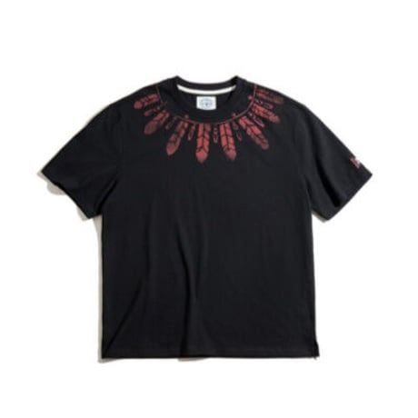 ネイティブインディアン フェザー ラウンドネック Tシャツ[2色展開]