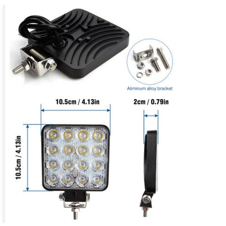 OKEEN ワークライト 車 LED 防水 IP67 高品質 4インチ 6500K 多用途 トラック 業務用 農業 ボート 取り付け簡単 48W 2個