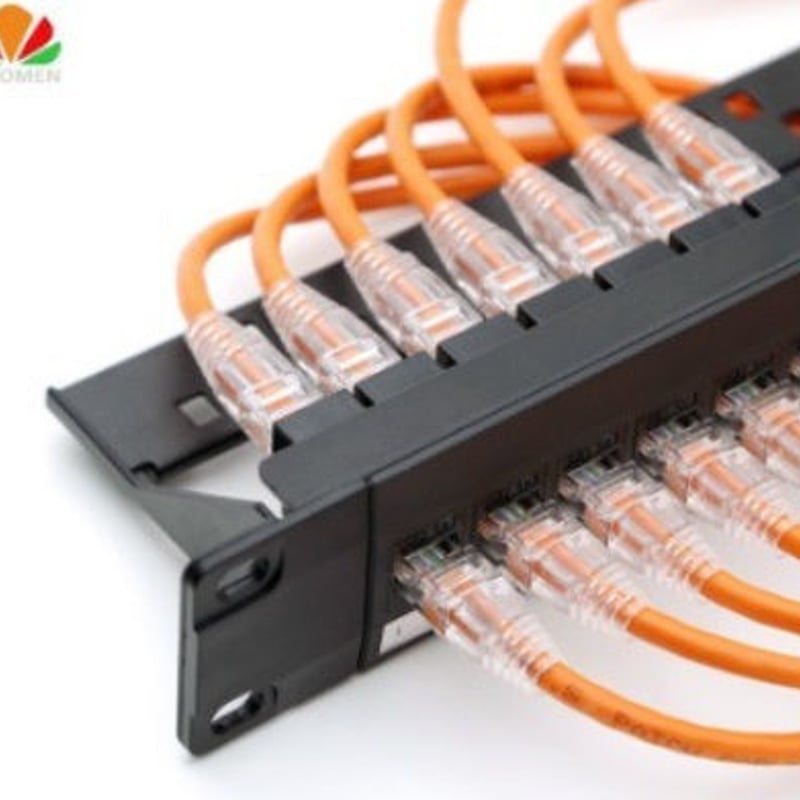 19 インチ 1U キャビネットラック パススルー 24 ポート CAT6 パッチ