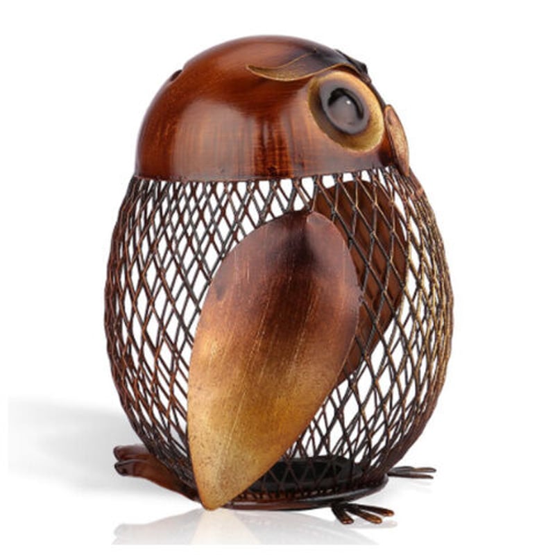 Tooarts フクロウ 貯金箱 ボックス 金属製 網 メッシュ コイン Tooarts フクロウ 貯金箱 ボックス 金属製 網 メッシュ コイン