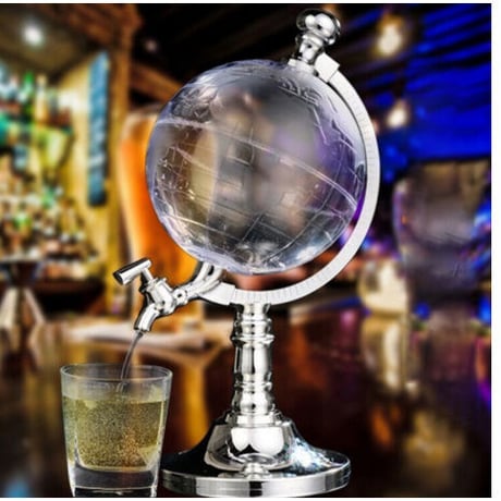 ディスペンサー ビール ワイン ジュース 地球儀型 バー ＢＡＲ 飲食店 業務用 アルコール キッチン シングルキャニスターポンプ おしゃれ