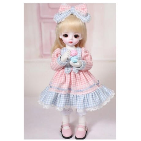 球体関節人形 BJD 1/6 フルセット 本体＋眼球＋服＋靴＋ウィッグ＋メイクアップ済み カスタムドール ロリータ かわいい 女の子 美しい 26cm 選べる2色