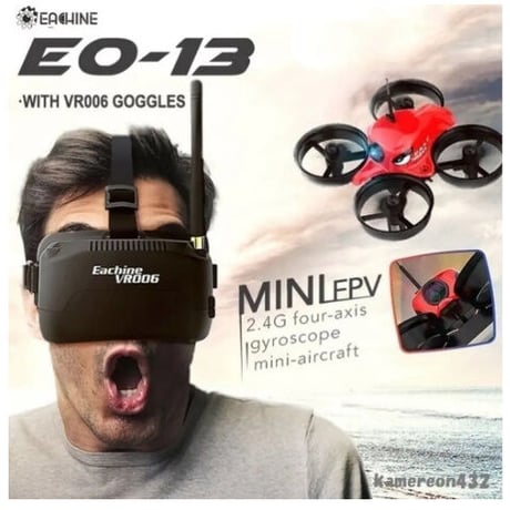 Eachine E013 ゴーグル付 Ver.] Micro FPV レーシング 5.8G 1000TVL 40CH カメラ RC クアッドコプター RTF ドローン