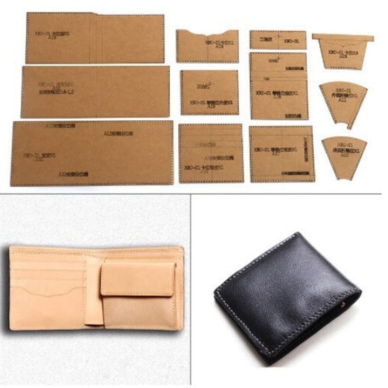 レザークラフト クラフト紙 2つ折り 財布 パターン ステンシル レザークラフト クラフト紙 2つ折り 財布 パターン ステンシル