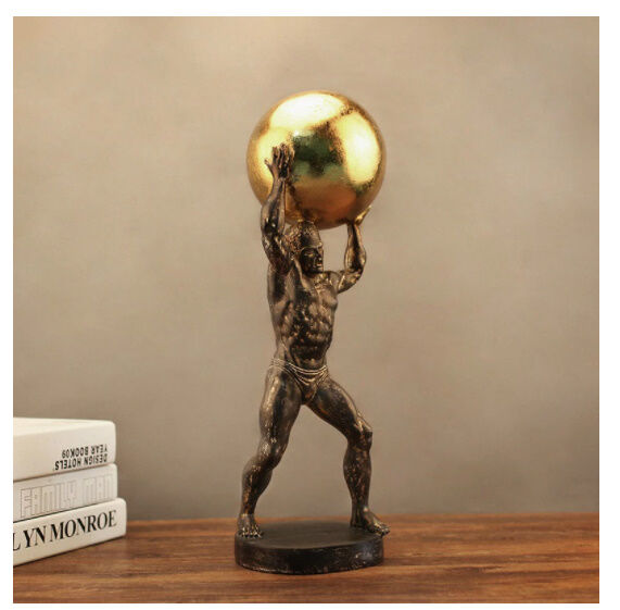 オブジェ】 置物 北欧インテリア 彫刻 ヘラクレス ギリシャ神話 金色