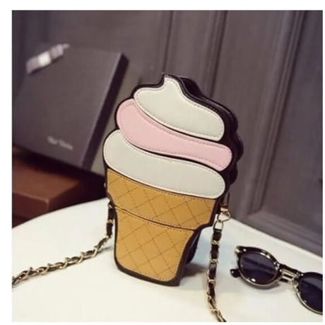 Yogodlns 個性的 デザイン ソフトクリーム カップケーキ ショルダーバッグ