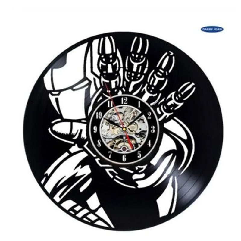 アイアンマン 30cm レコード盤 壁掛け時計 3種類 映画 人気 おしゃれ