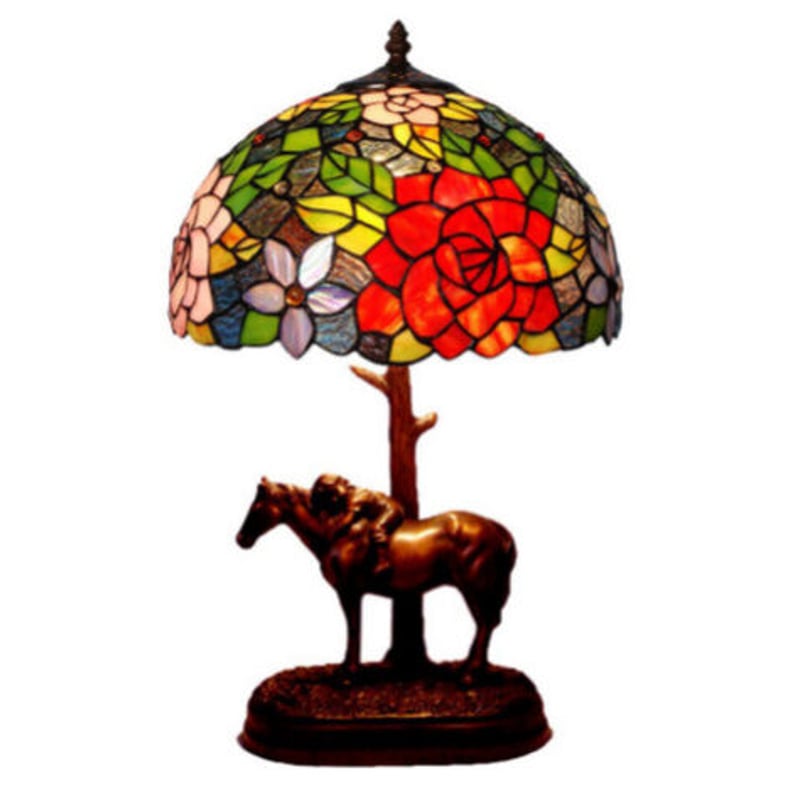 手づくりステンドグラス　薔薇ランプ Amazon.co.jp : ロマンチック 薔薇 バラ ベッドサイド ステンド