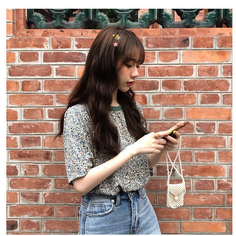 ブラウン 半袖Tシャツ 花柄デザイン 花柄 半袖Tシャツ ＜富貴花/白赤＞ | 京友禅アロハシャツ