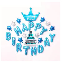 お誕生日 おめでとう ロゴ 風船 バルーン "HappyBirthday 　デコ飾付