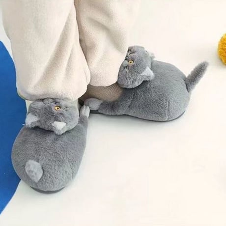 猫モチーフ ルームスリッパ｜ふわふわ・あったか・かわいい猫型スリッパ 室内用 レディース/メンズ