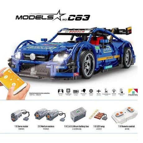 まるでラジコン!  レゴテクニック 互換 ブルーレーシングカー モーター＆ライトキットセット LEGO互換