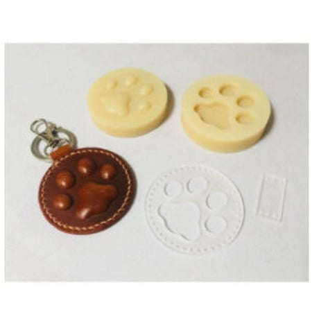 レザークラフト 犬 猫 足 キーリング  ダイカット プラスチック 金型 モデリング 60mm