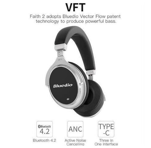Bluedio F2 Faith 2 ワイヤレス ノイズキャンセリング ヘッドホン Blue